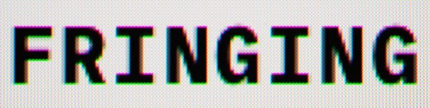 Example of green/magenta fringing found on qd oled displays. Photo: Samuel Buchmann